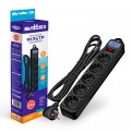 Фільтр SVITTEX 5 розеток 1.8 метра ЧОРНИЙ 3*0.75мм² 10А 2200Вт  (40)